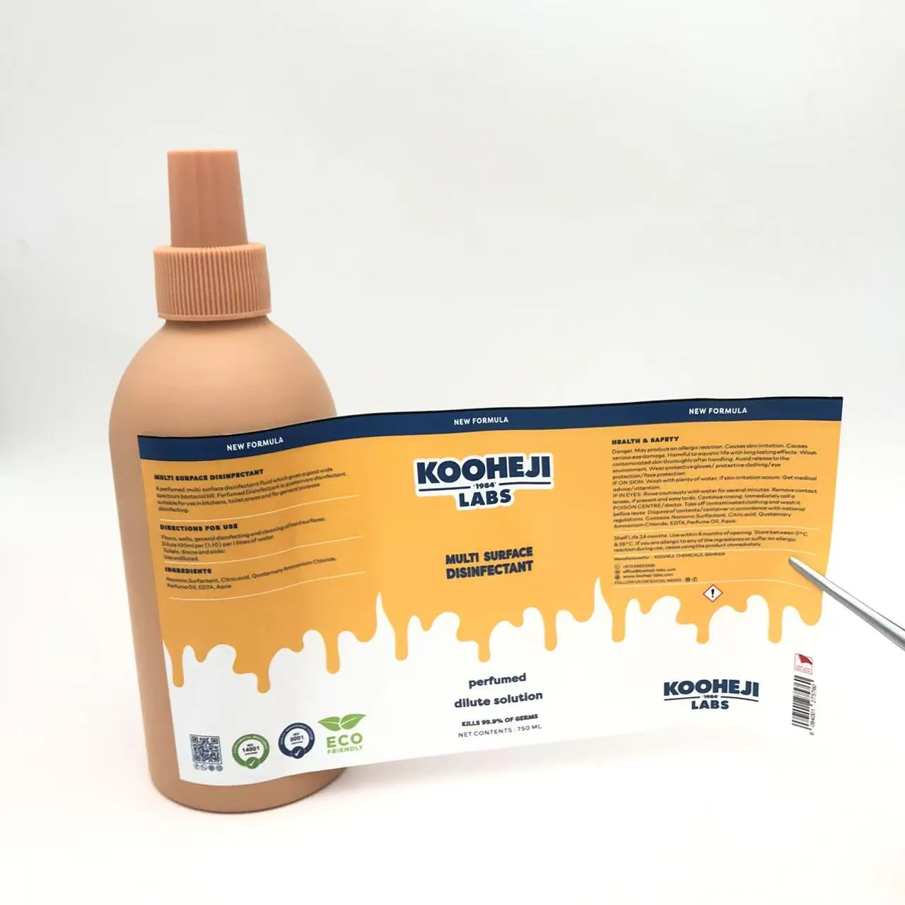 निस्संक्रामक बोतल पैकेजिंग लेबल